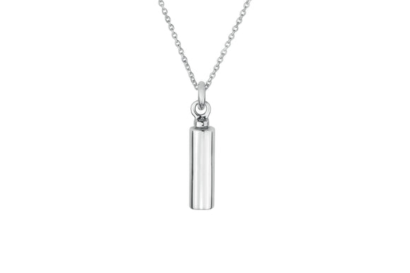 Sterling Silver Small Cylinder Cremation Urn Pendant