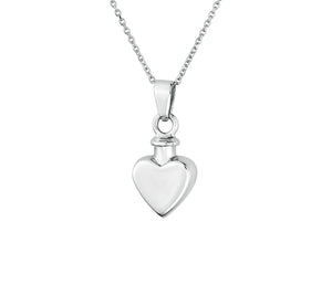 Sterling Silver Small Heart Cremation Urn Pendant