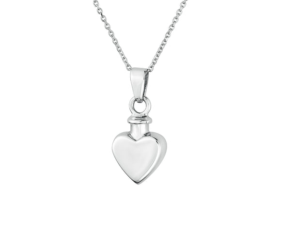 Sterling Silver Small Heart Cremation Urn Pendant with Optional Personalisation