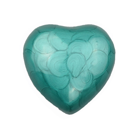 Turquoise Enamel Heart Keepsake Urn - ETH30