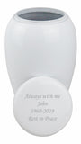 Large Classic White Urn with Optional Personalised Engraving - ETL05