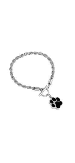 Silver Paw Urn Bracelet with Optional Personalised Engraving