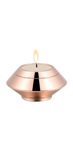 Elegant Gold Keepsake Urn with Tealight Candle Holder for Ashes Cremains