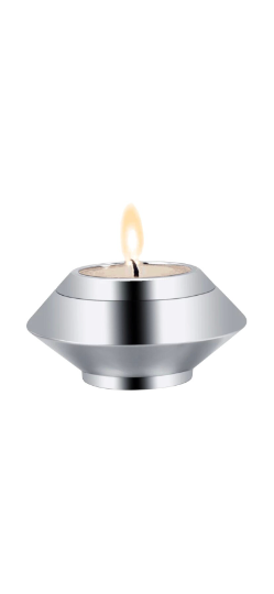 Elegant Silver Keepsake Urn with Tealight Candle Holder for Ashes Cremains